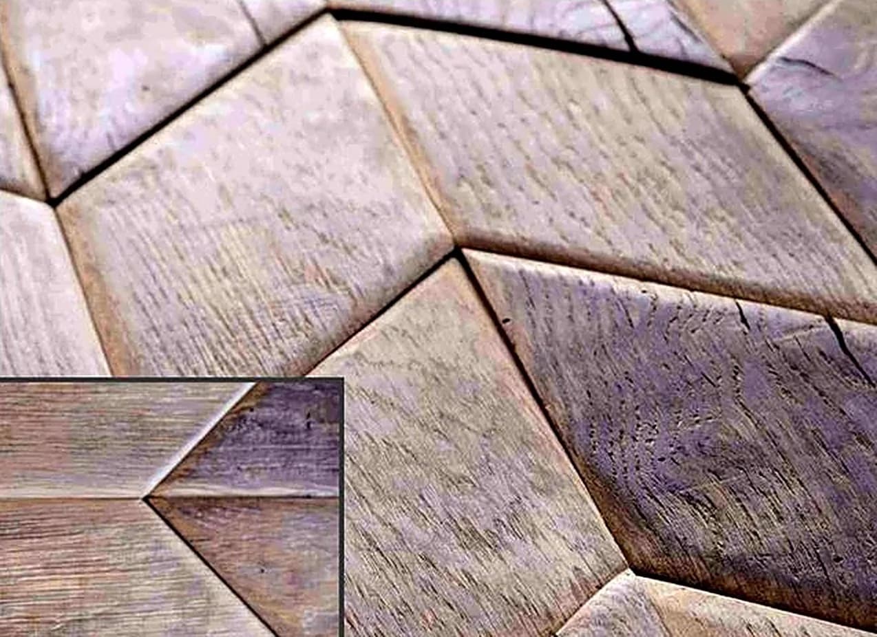 Prima Patina antique oak flooring in a vertical herringbone pattern