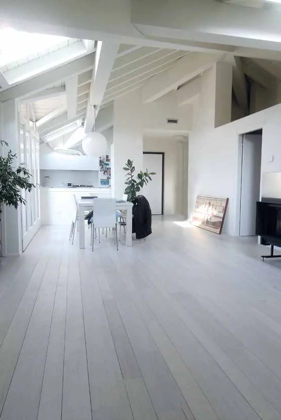 Cappelli Trading - Donati Legnami loft interior with whitewashed hardwood planks