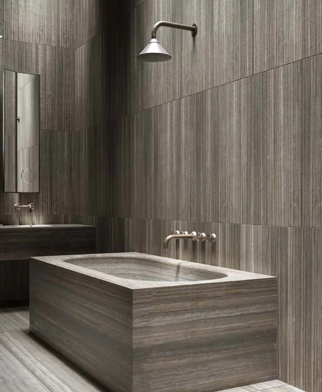 Travertine bathroom