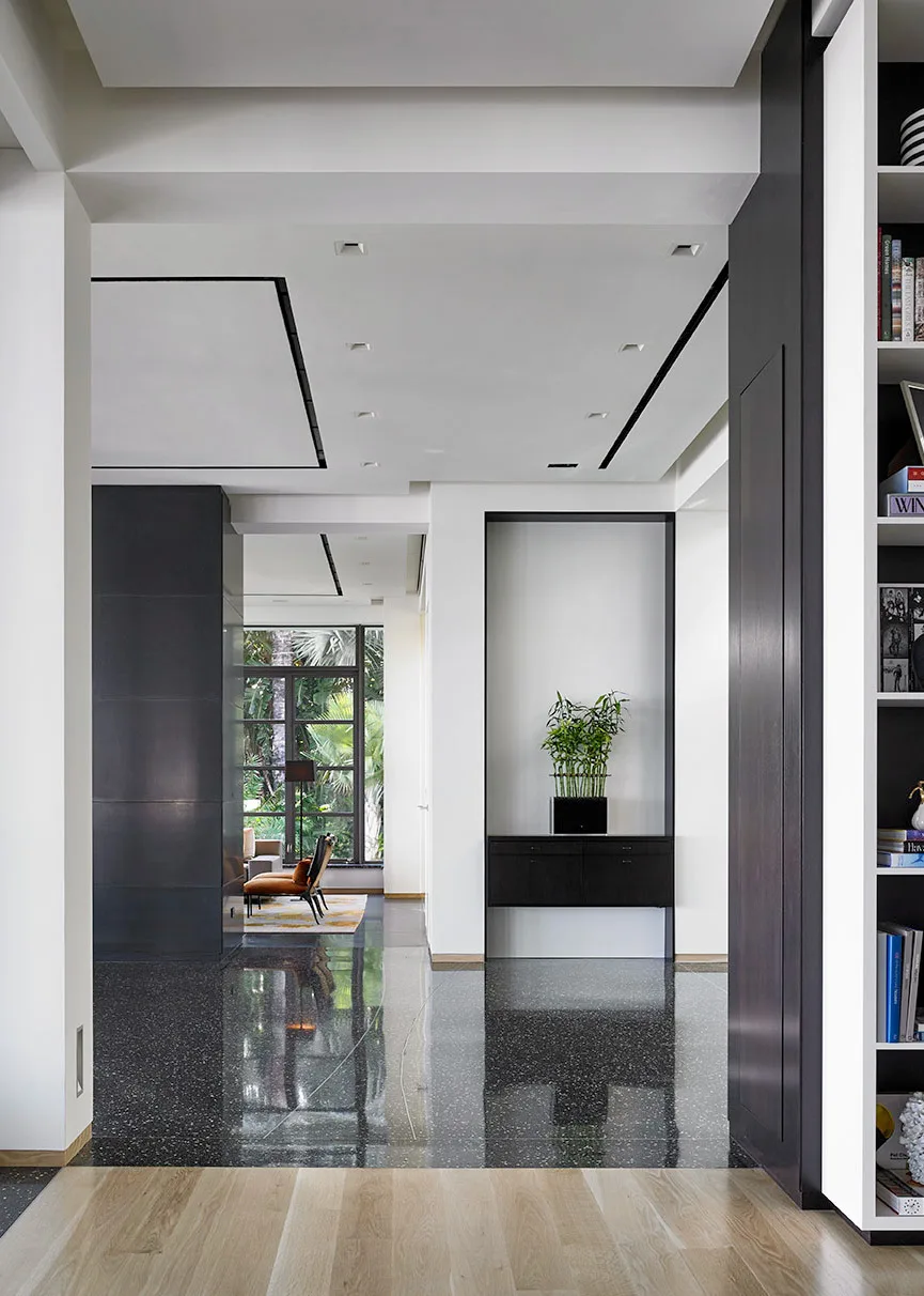 Poured terrazzo detail at the Boca Raton villa