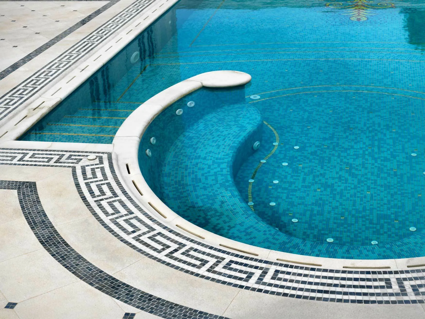 Mosaic surface detail in the Colombo residence