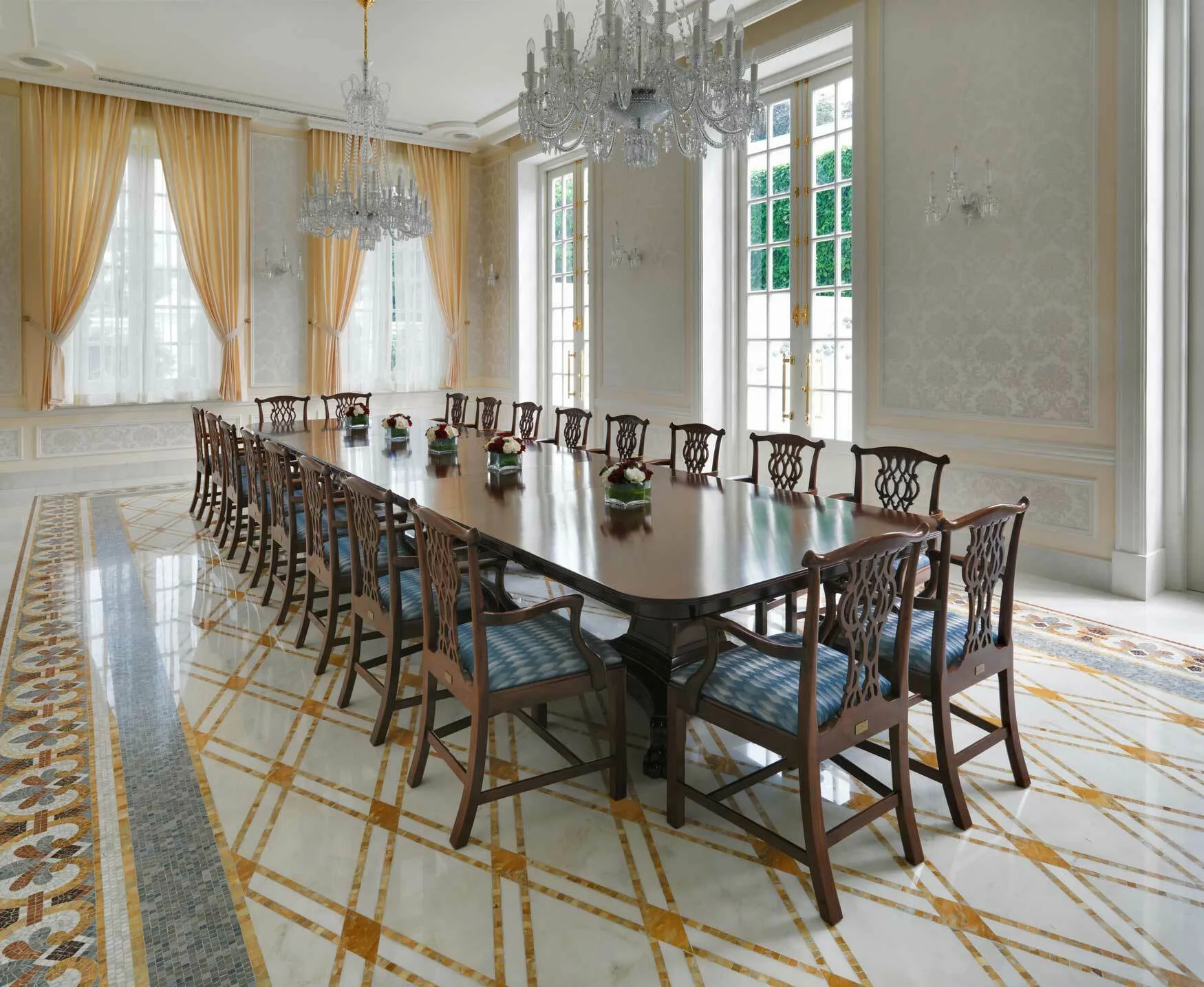 Terrazzo and mosaic work in the Colombo residence