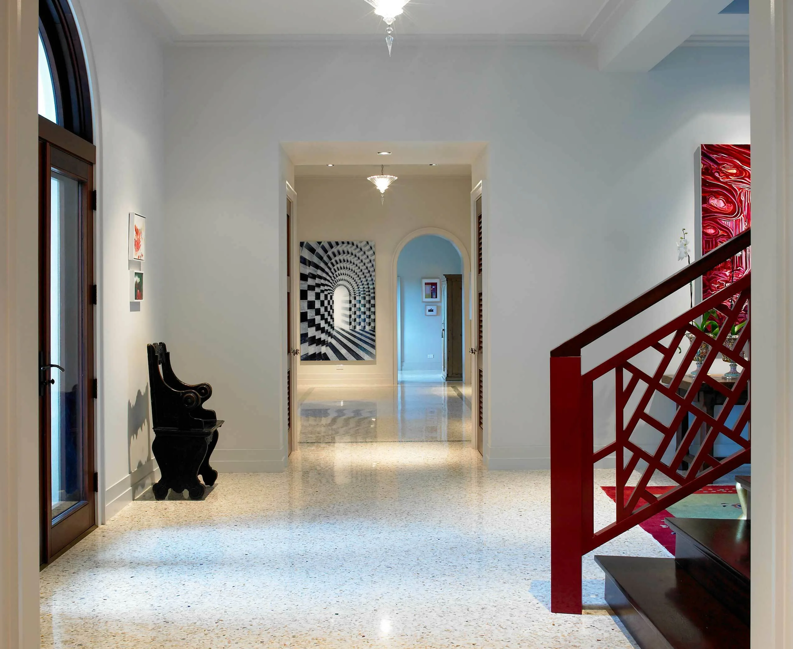Terrazzo flooring detail in the Coral Gables villa