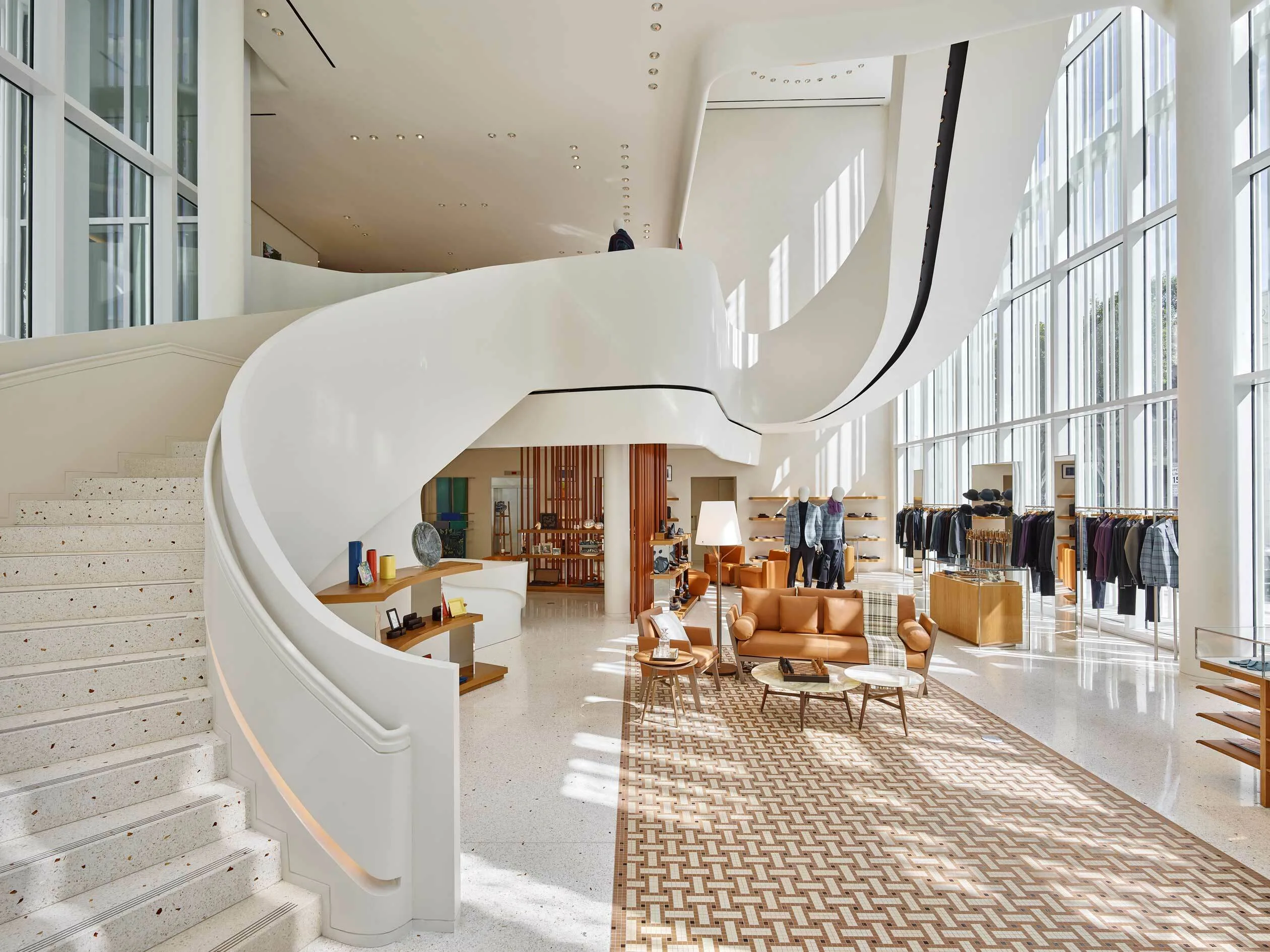 Retail interior of the Hermès Miami boutique