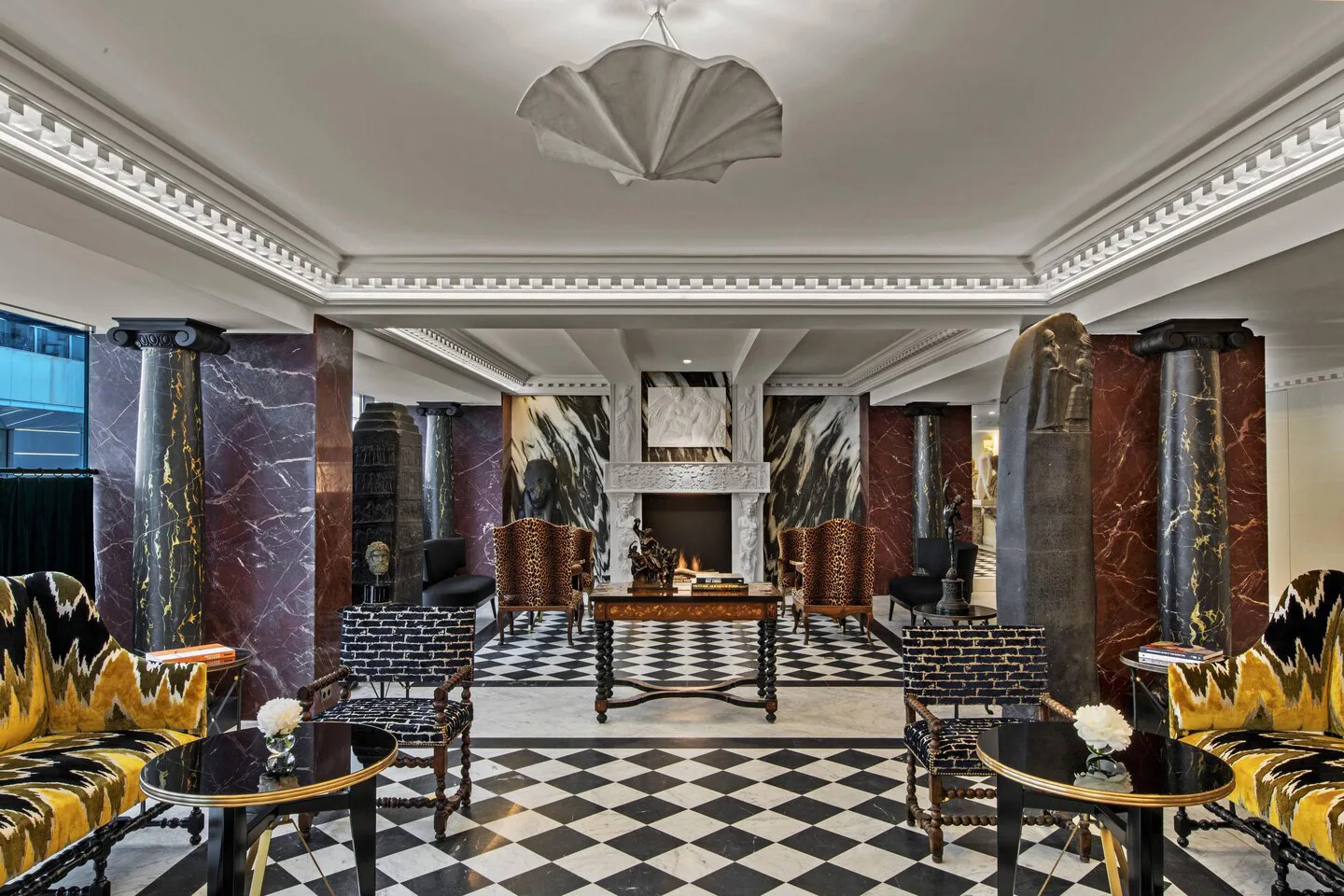 Hotel de Berry interior with marble flooring