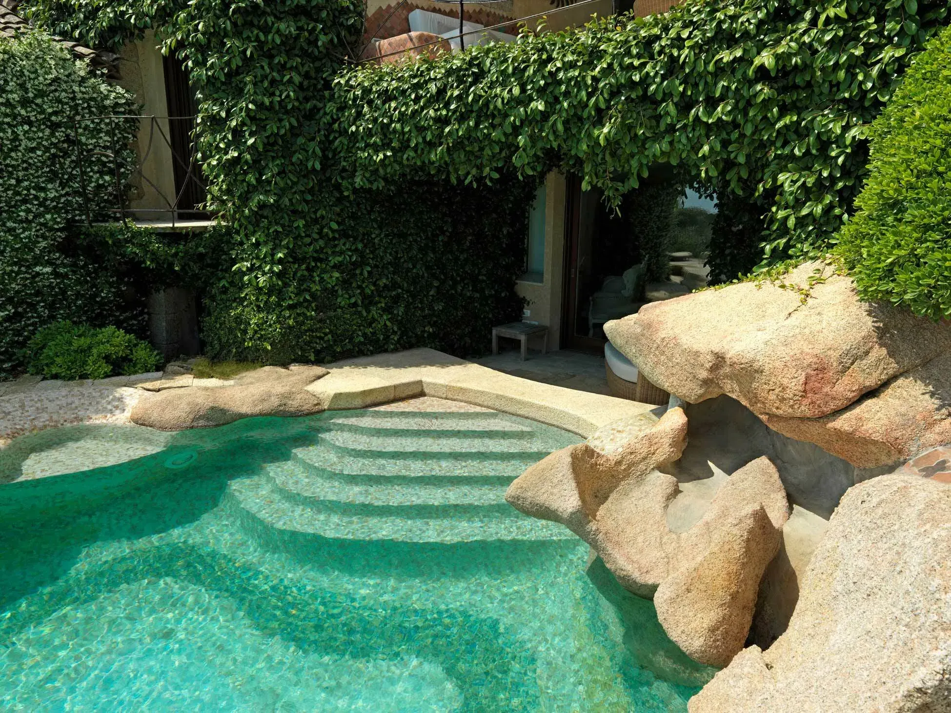 Porto Cervo villa pool with sea views