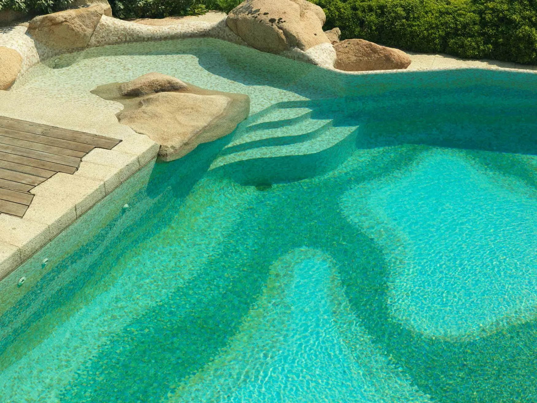 Pool and terrace overlooking the Sardinian coast