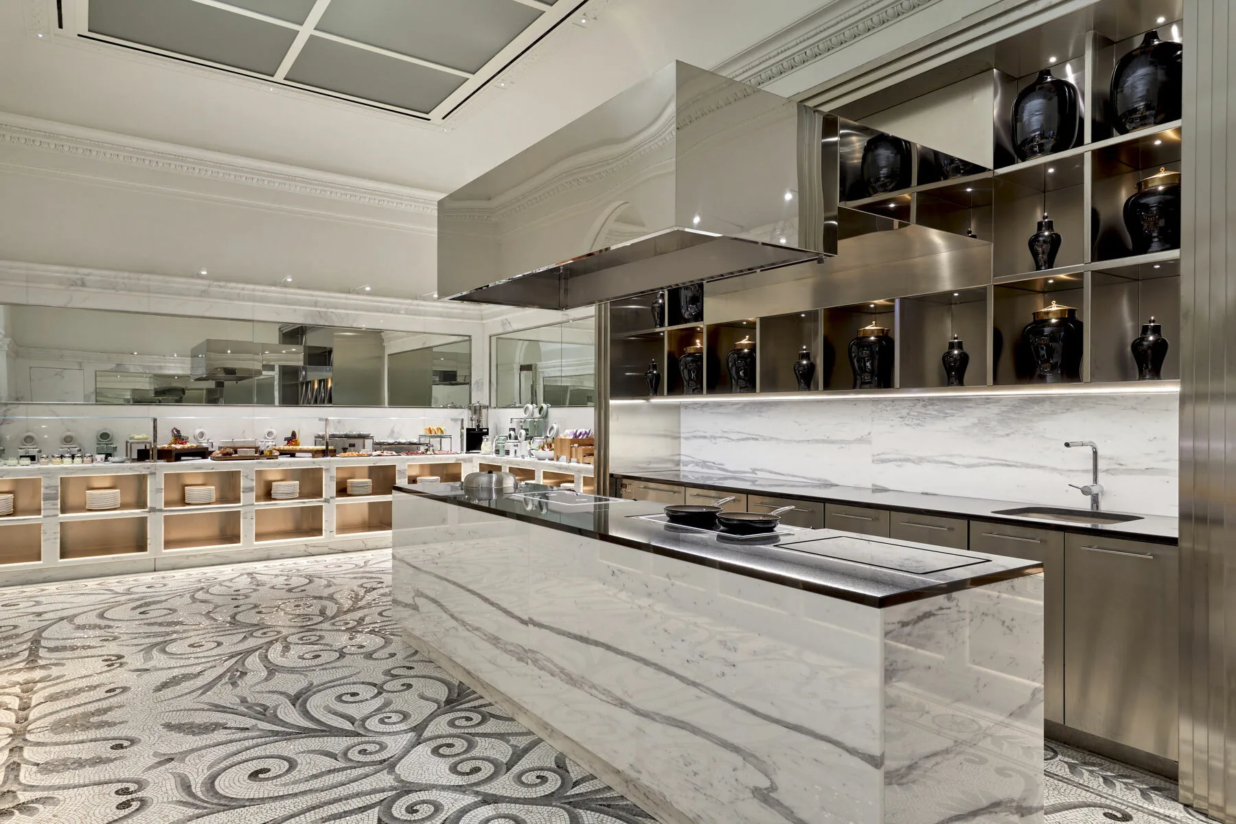 Marble mosaic floor detail at The St. Regis Rome