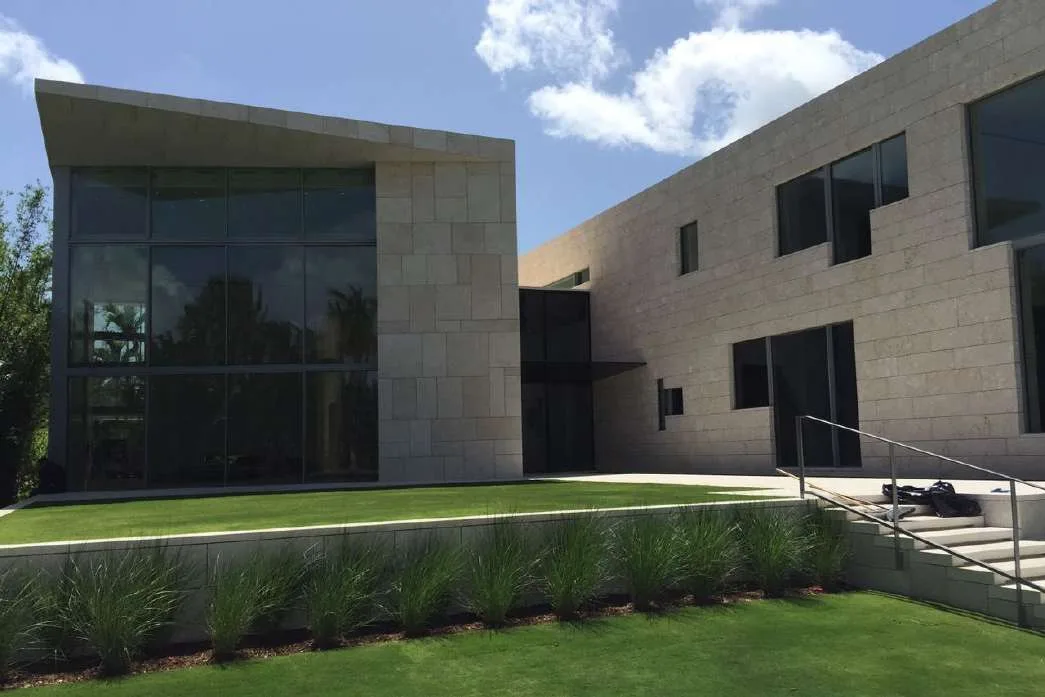 Private villa on Star Island clad in Dominican coquina limestone