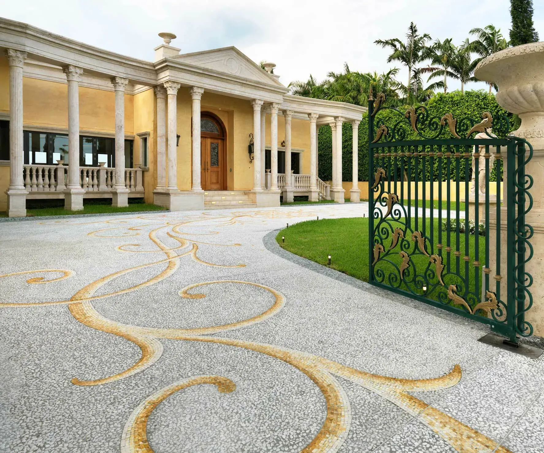 Venetian Causeway villa interior with mosaic flooring