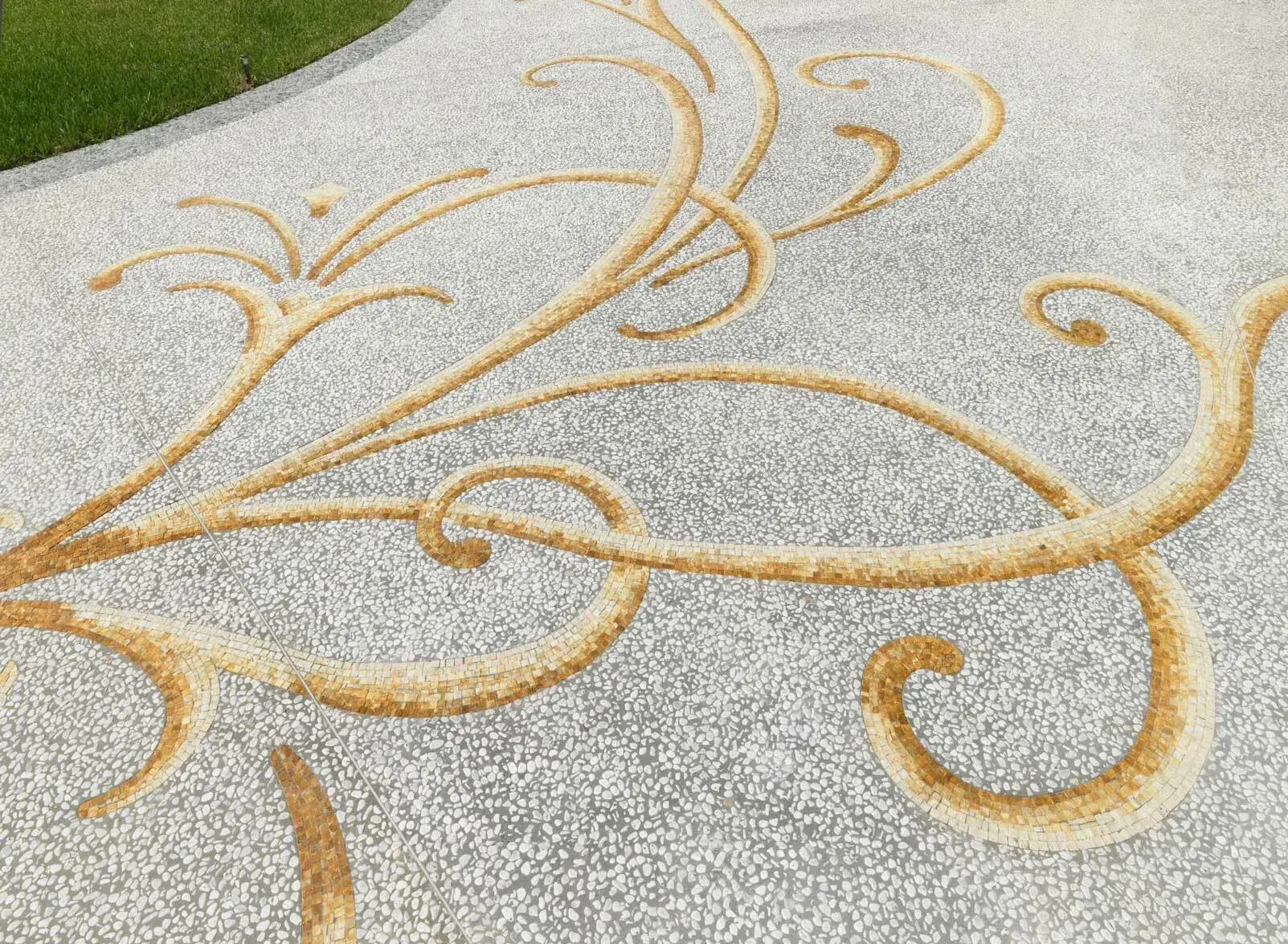 Pebble and terrazzo work at the Venetian Causeway villa