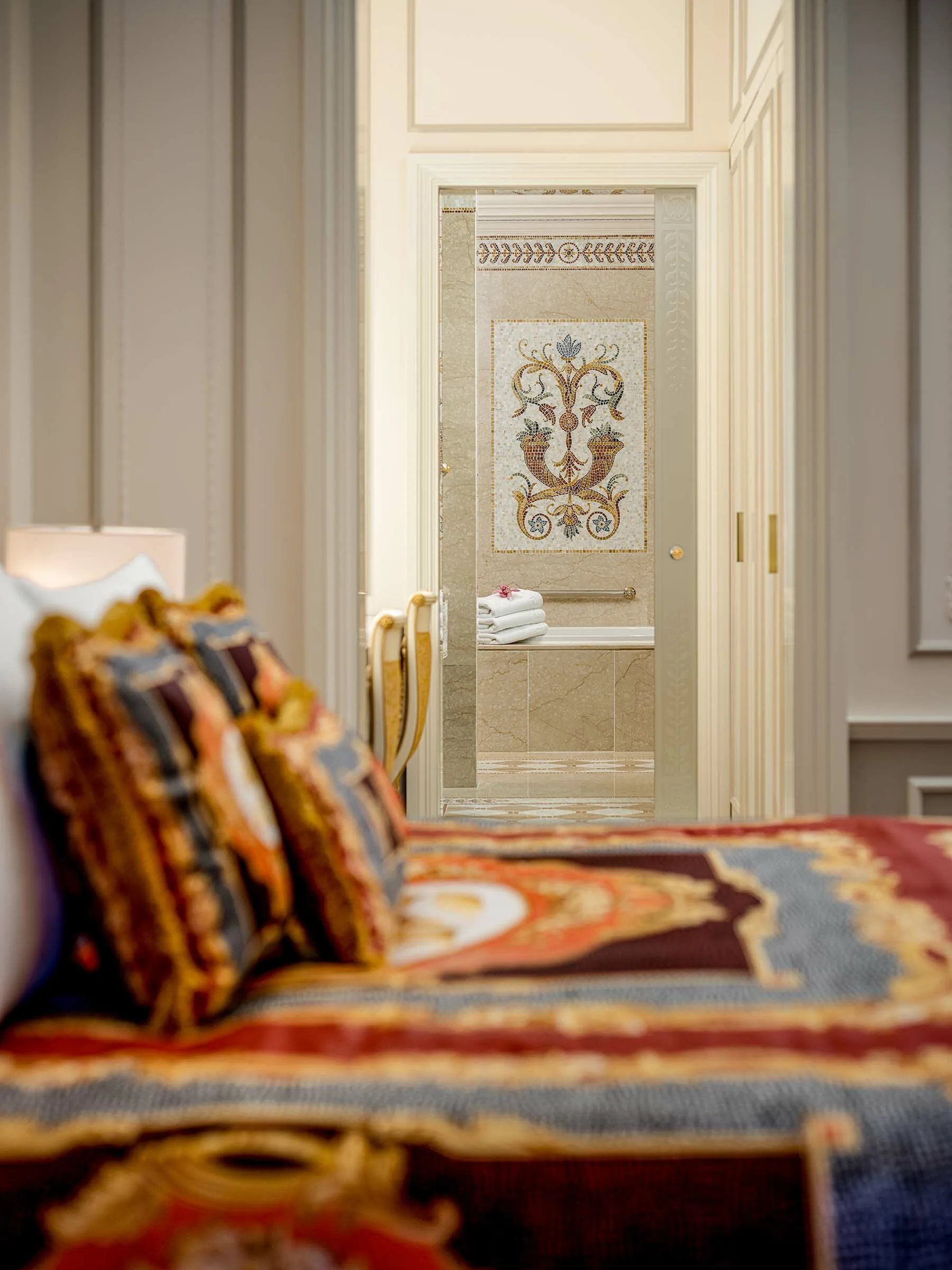 Imperial suite with marble floors and Versace interiors