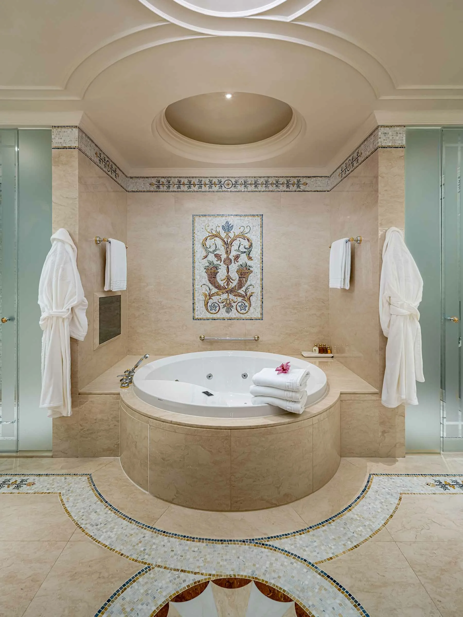 Imperial suite detail with marble mosaic surfaces