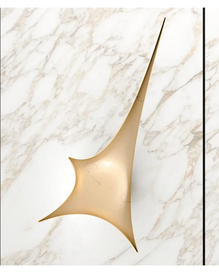Abyss wall-mounted marble washbasin, view 2