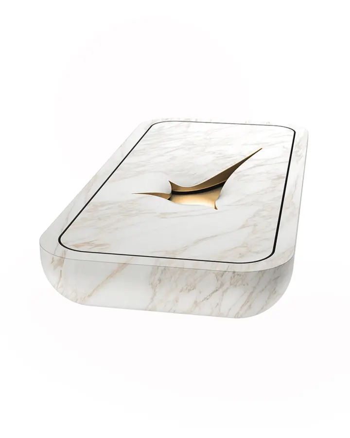 Abyss wall-mounted marble washbasin, view 3
