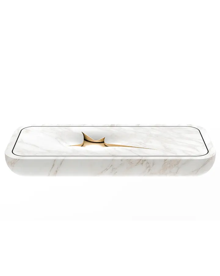 Abyss wall-mounted marble washbasin, view 4