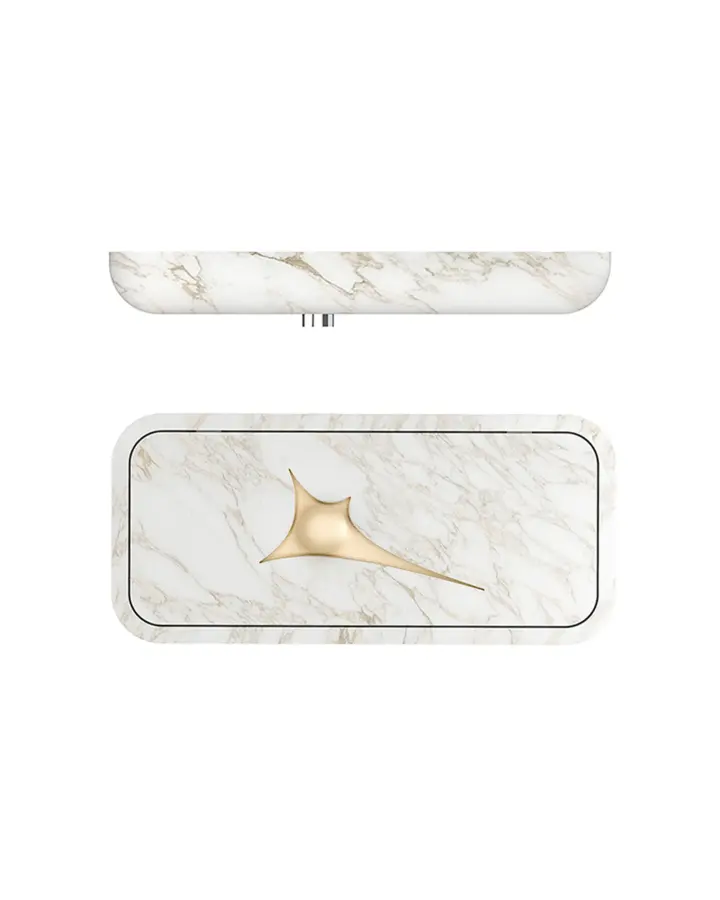 Abyss wall-mounted marble washbasin, view 5