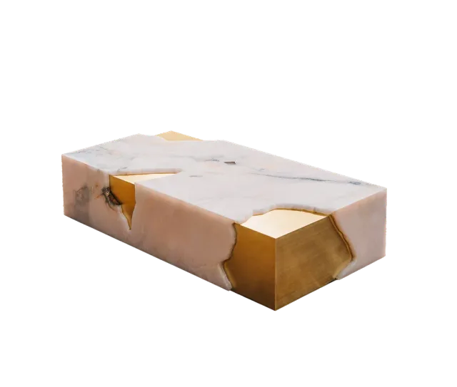 Arthur marble coffee table, cutout on a plain background