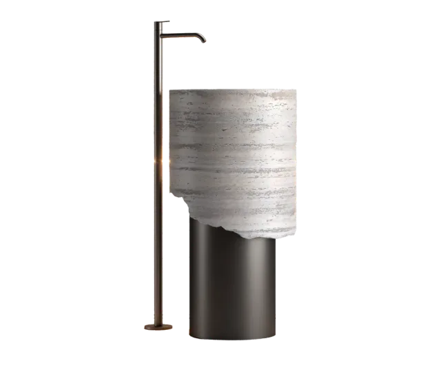 Boris freestanding marble washbasin, cutout on a plain background