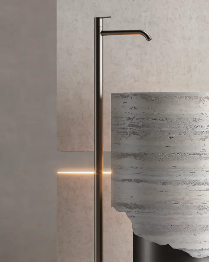 Boris freestanding marble washbasin, view 2