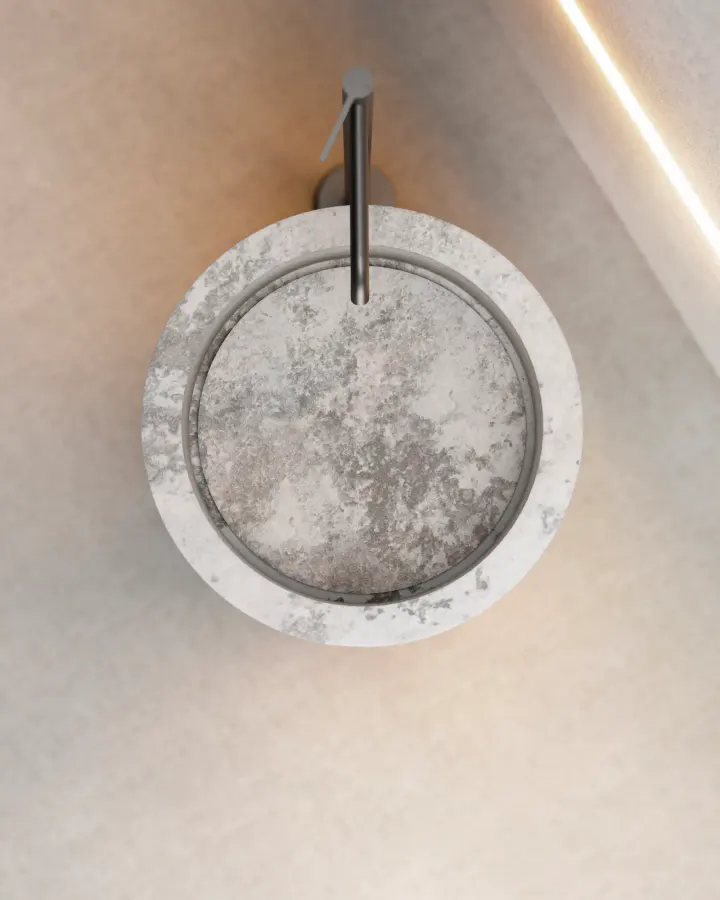 Boris freestanding marble washbasin, view 3