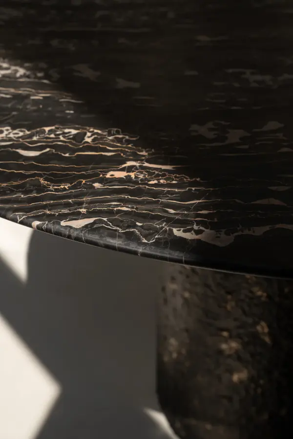 Bronze marble dining table, view 2