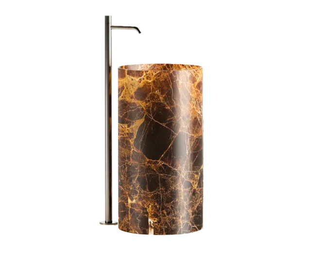 Circle High freestanding marble washbasin, cutout on a plain background