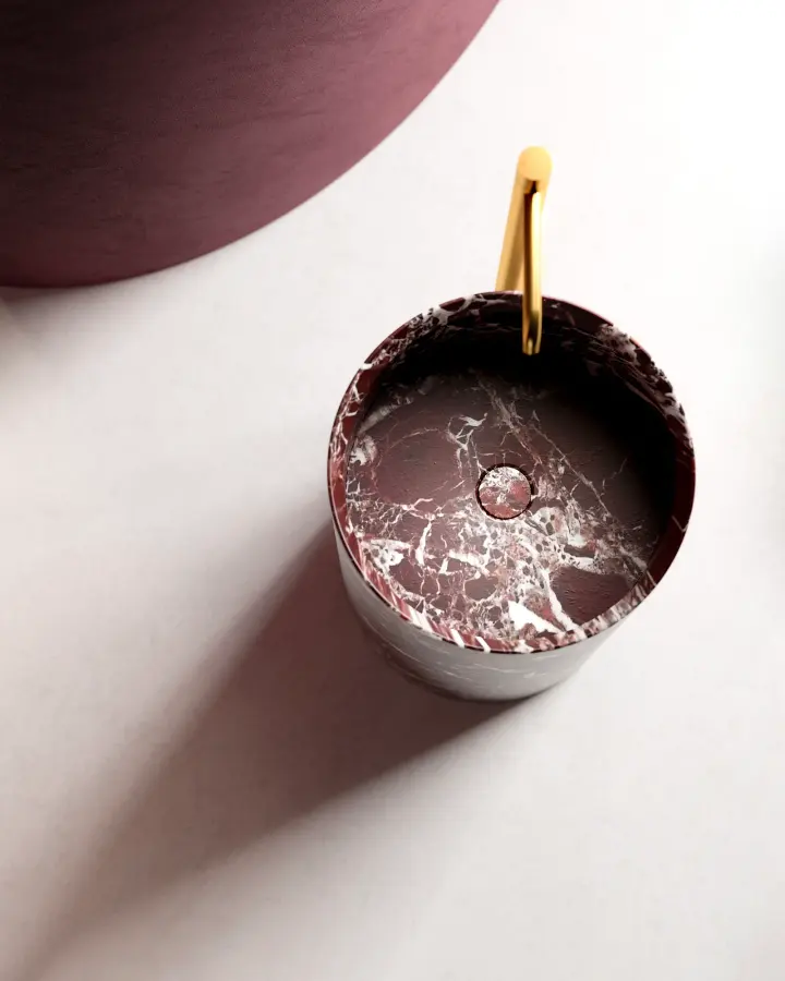 Circle High freestanding marble washbasin, view 2