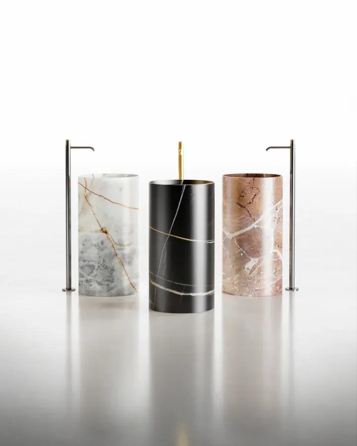 Circle High freestanding marble washbasin, view 3