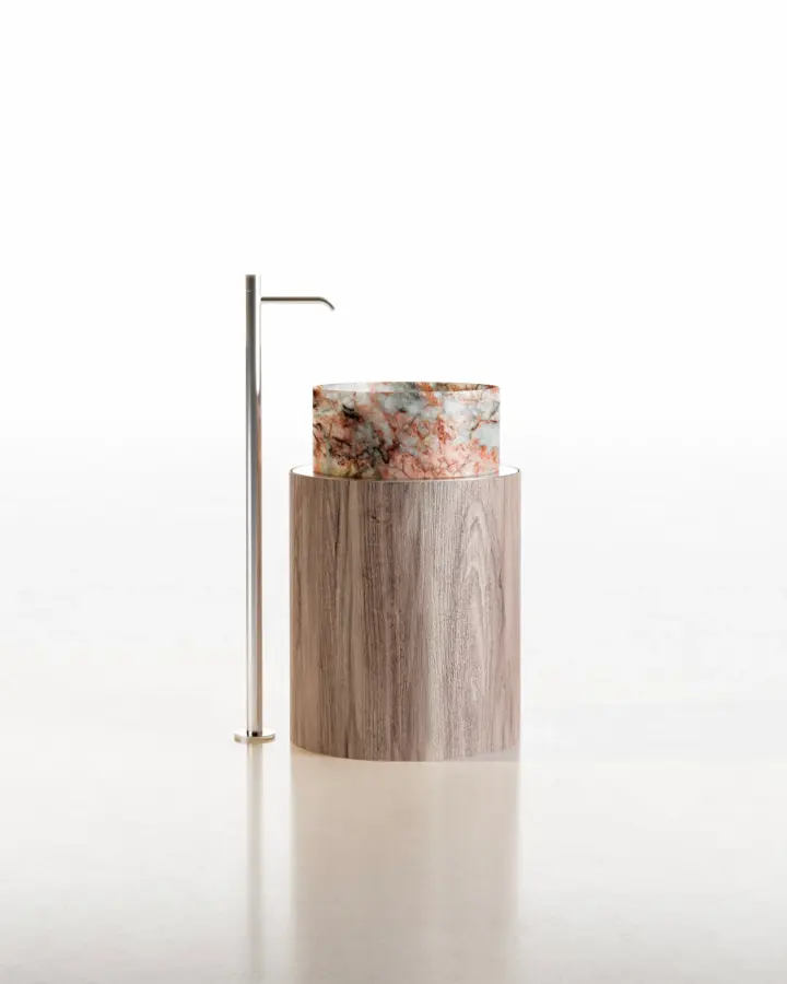 Circle Small countertop marble washbasin, view 4