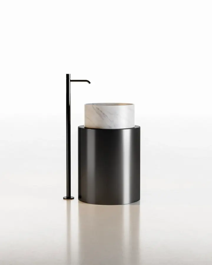 Circle Small countertop marble washbasin, view 5
