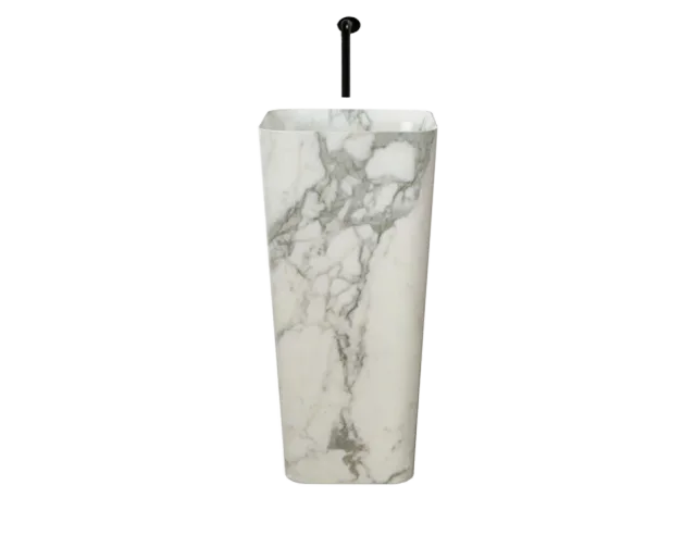 Cono High freestanding marble washbasin, cutout on a plain background