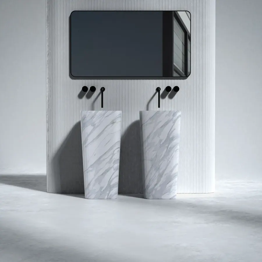 Cono High freestanding marble washbasin, view 2