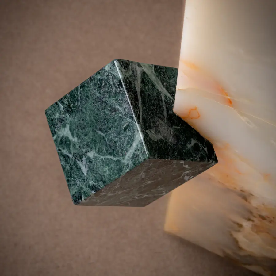Crystal marble side table, view 2