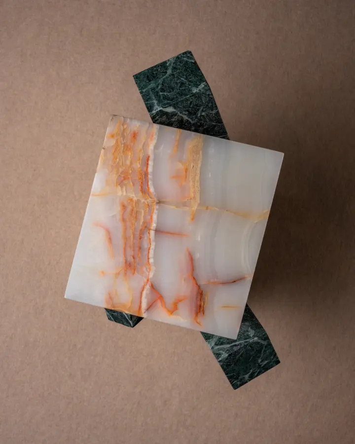 Crystal marble side table, view 3