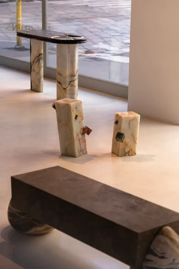Crystal marble side table, view 4