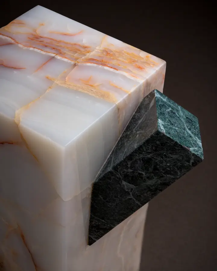 Crystal marble side table, view 5