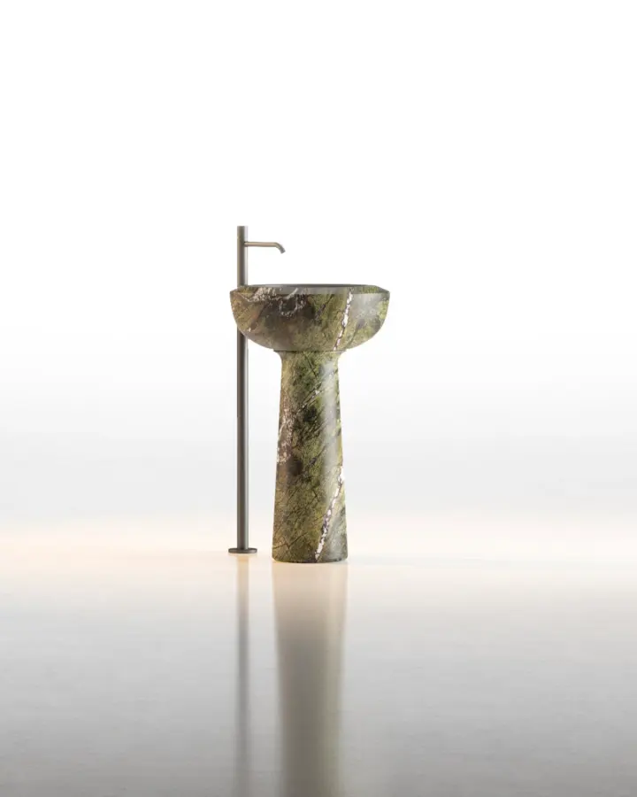 Cup freestanding marble washbasin in Picasso Green