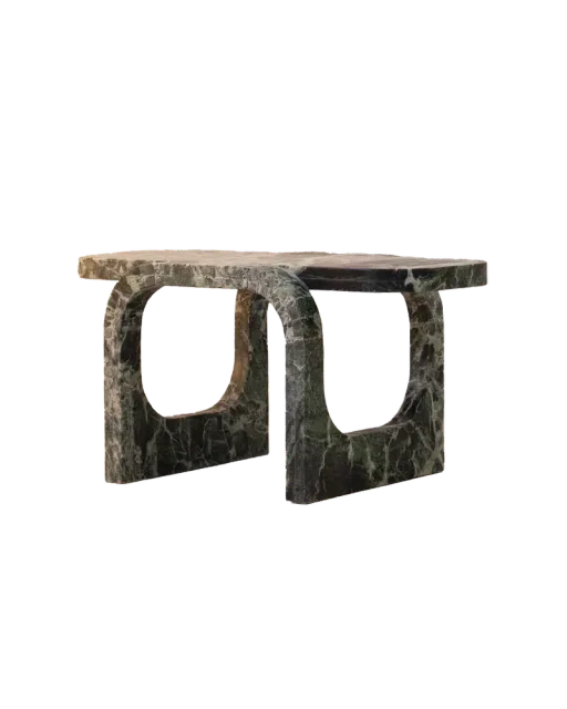 Cut and Fold marble coffee table, cutout on a plain background