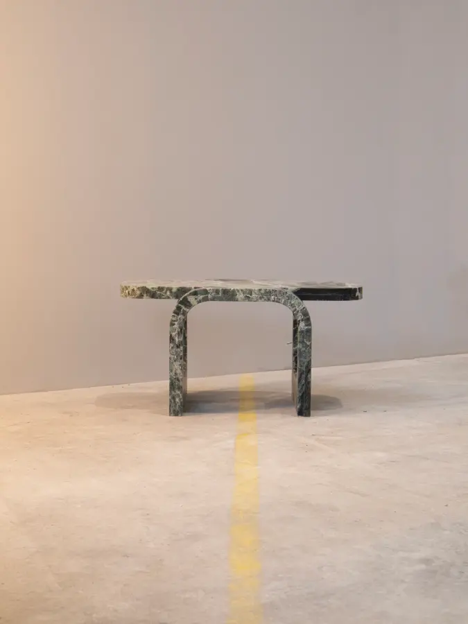 Cut and Fold marble coffee table, view 2