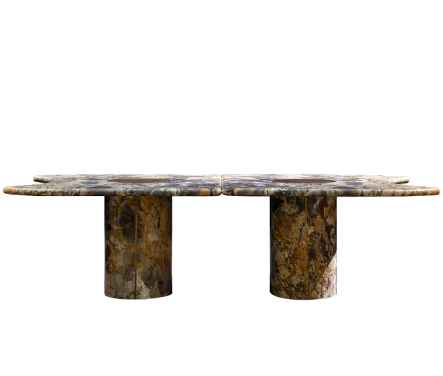 Éclipse marble dining table, cutout on a plain background