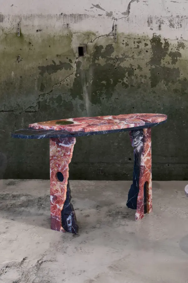 Empire marble console, view 3
