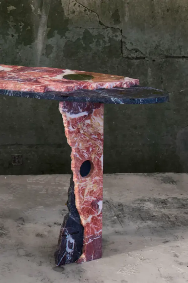 Empire marble console, view 4