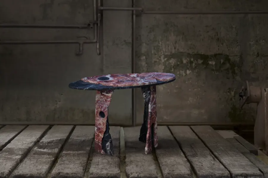 Empire marble console, view 5
