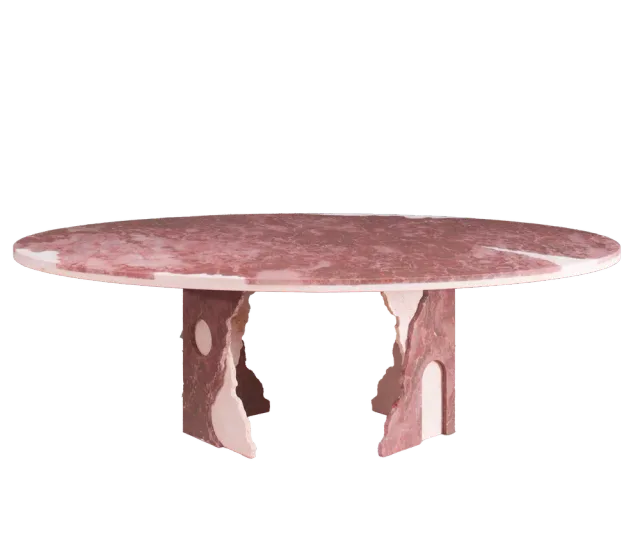 Empire marble dining table, cutout on a plain background