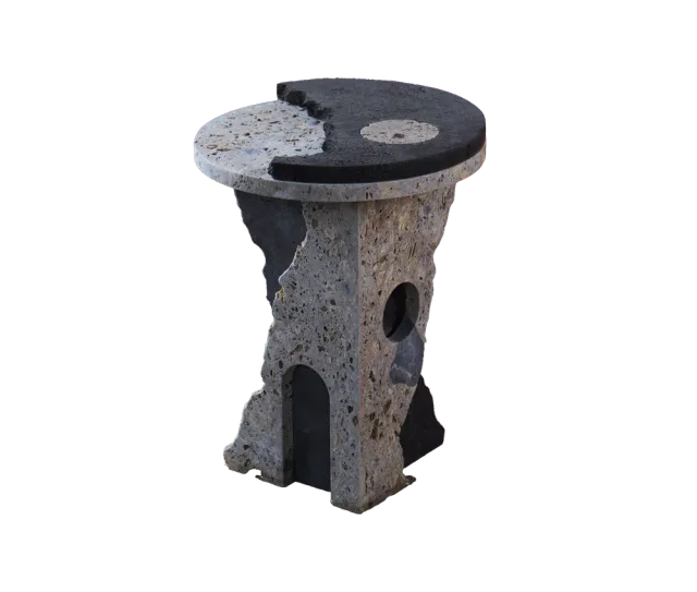 Empire marble side table, cutout on a plain background