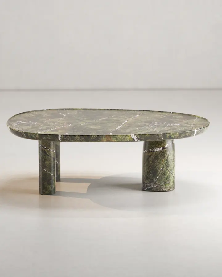 Icaro marble coffee table in Picasso Green