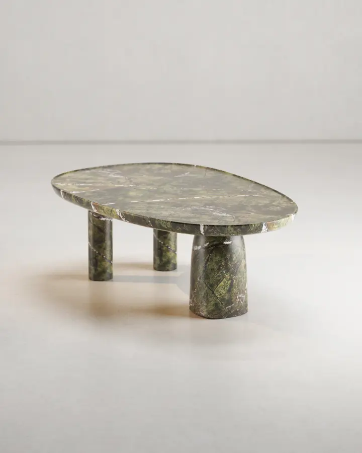 Icaro marble coffee table in Picasso Green, view 3
