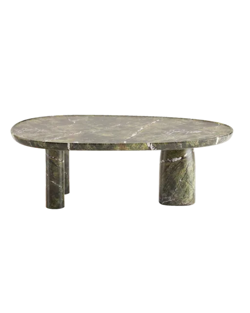 Icaro marble coffee table, cutout on a plain background