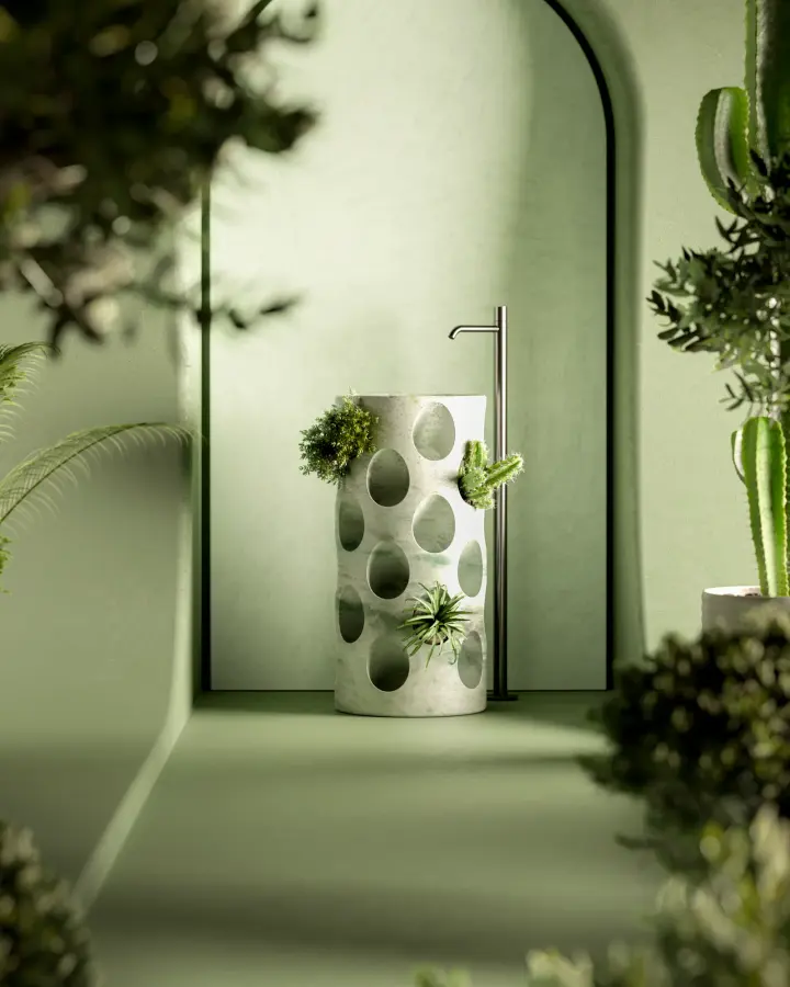 Life freestanding marble washbasin, view 3